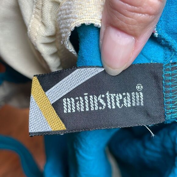 Vintage Textured Swimsuit, Turquoise, Deep-V, Small - Picture 7 of 7